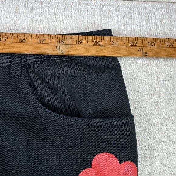 Cider Women's Size 2XL Black Wide-Leg Pants Colorful Flower Print - Picture 6 of 10